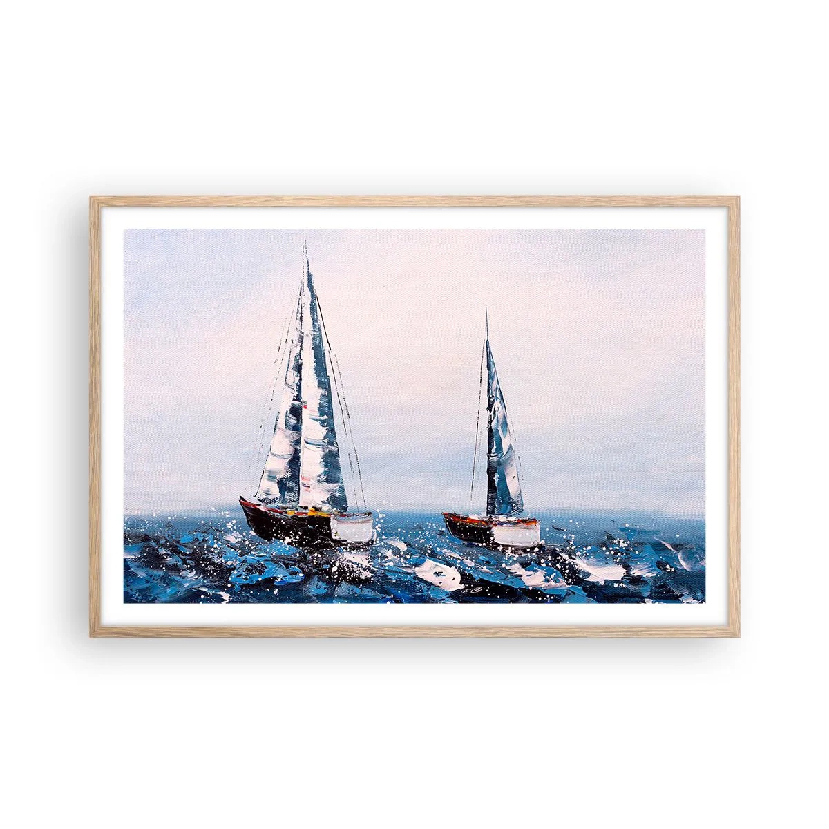 Plakat i ramme af lyst egetræ - Vindens broderskab - 91x61 cm