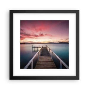 Plakat i sort ramme - Aftenens blide flamme - 30x30 cm