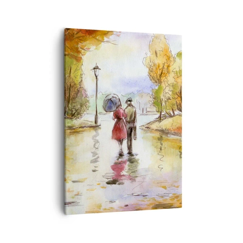 Lærredstryk - Billede på lærred - Romantisk efterår i parken - 50x70 cm