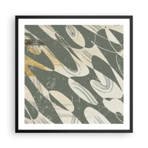 Plakat i sort ramme - Rytmisk abstraktion - 60x60 cm