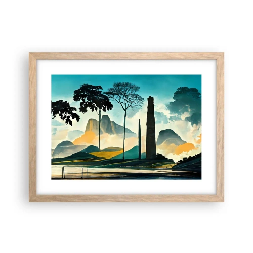 Plakat i ramme af lyst egetræ - Stadig højere og højere - 40x30 cm