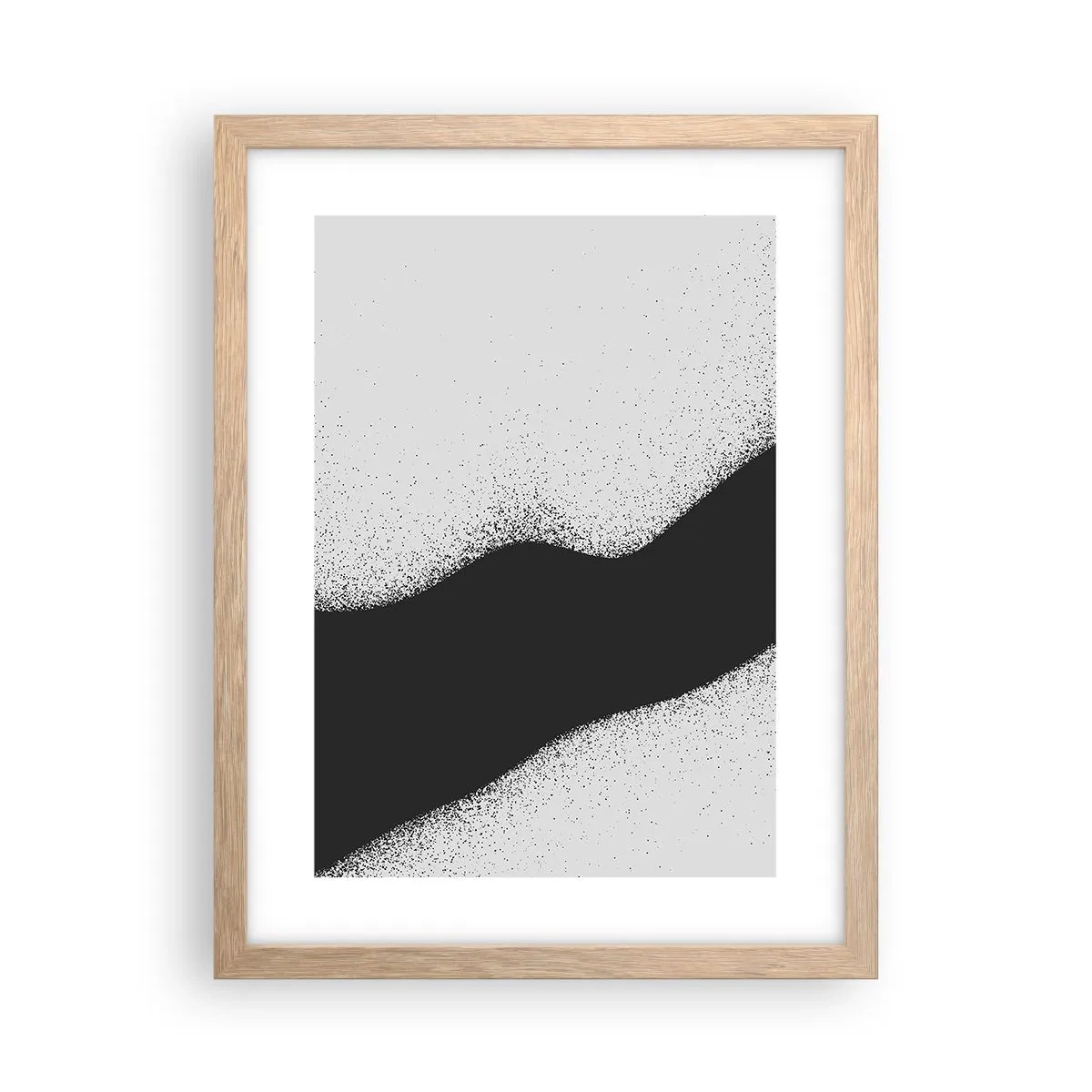 Plakat i ramme af lyst egetræ - Flydende balance - 30x40 cm