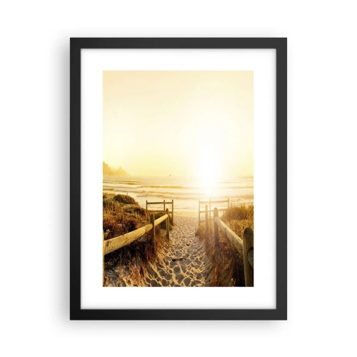 Plakat i sort ramme - Over klitten, mod solen - 30x40 cm
