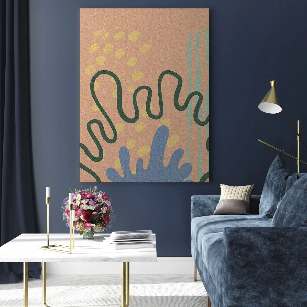 Billede på glas - Abstraktion: naturens mangfoldighed - 70x100 cm