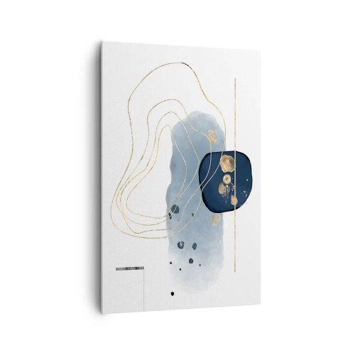 Lærredstryk - Billede på lærred - Blå-gylden fantasi - 80x120 cm