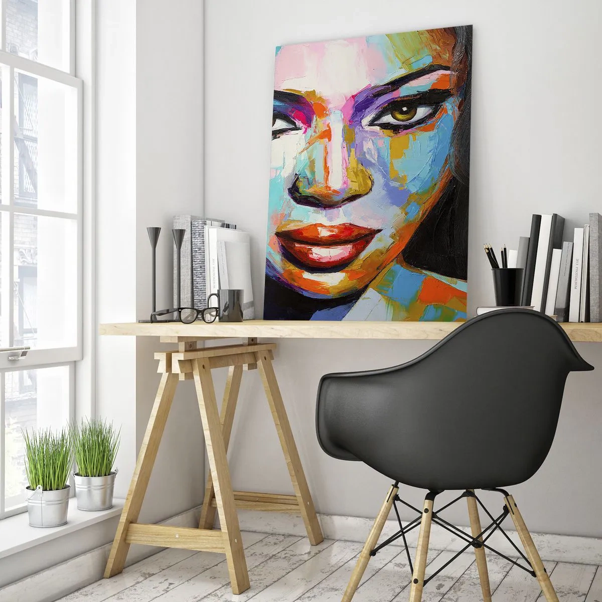 Billede på glas - Du kan ikke tage dine øjne fra - 50x70 cm