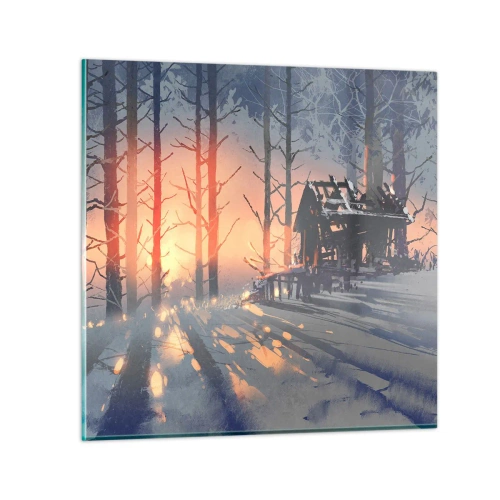 Billede på glas - Kun solen kigger her - 70x70 cm