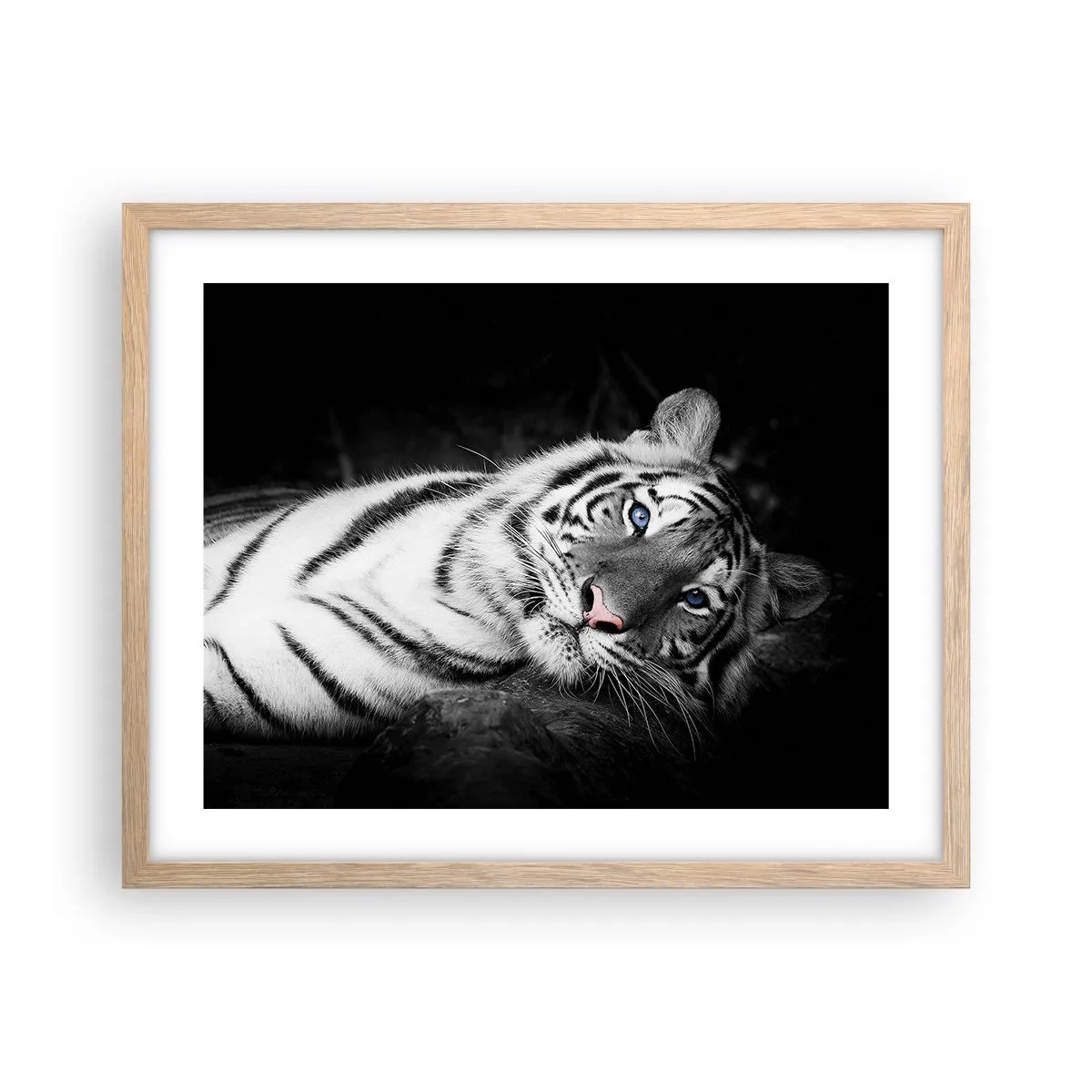 Plakat i ramme af lyst egetræ - Vildskab og fred - 50x40 cm