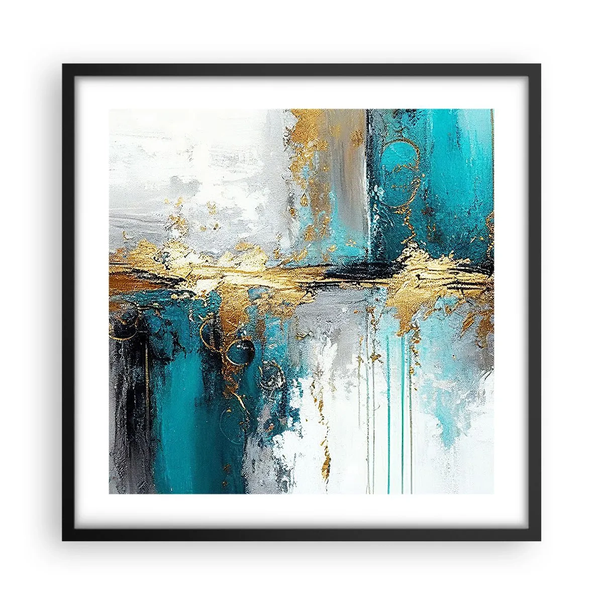 Plakat i sort ramme - Alting flyder - 50x50 cm