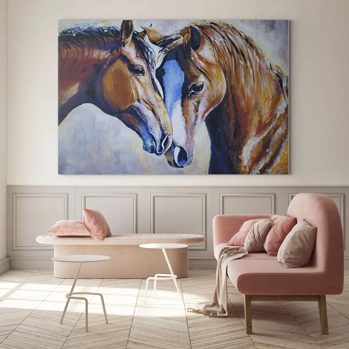 Billede på glas - Er det venskab, er det kærlighed? - 120x80 cm
