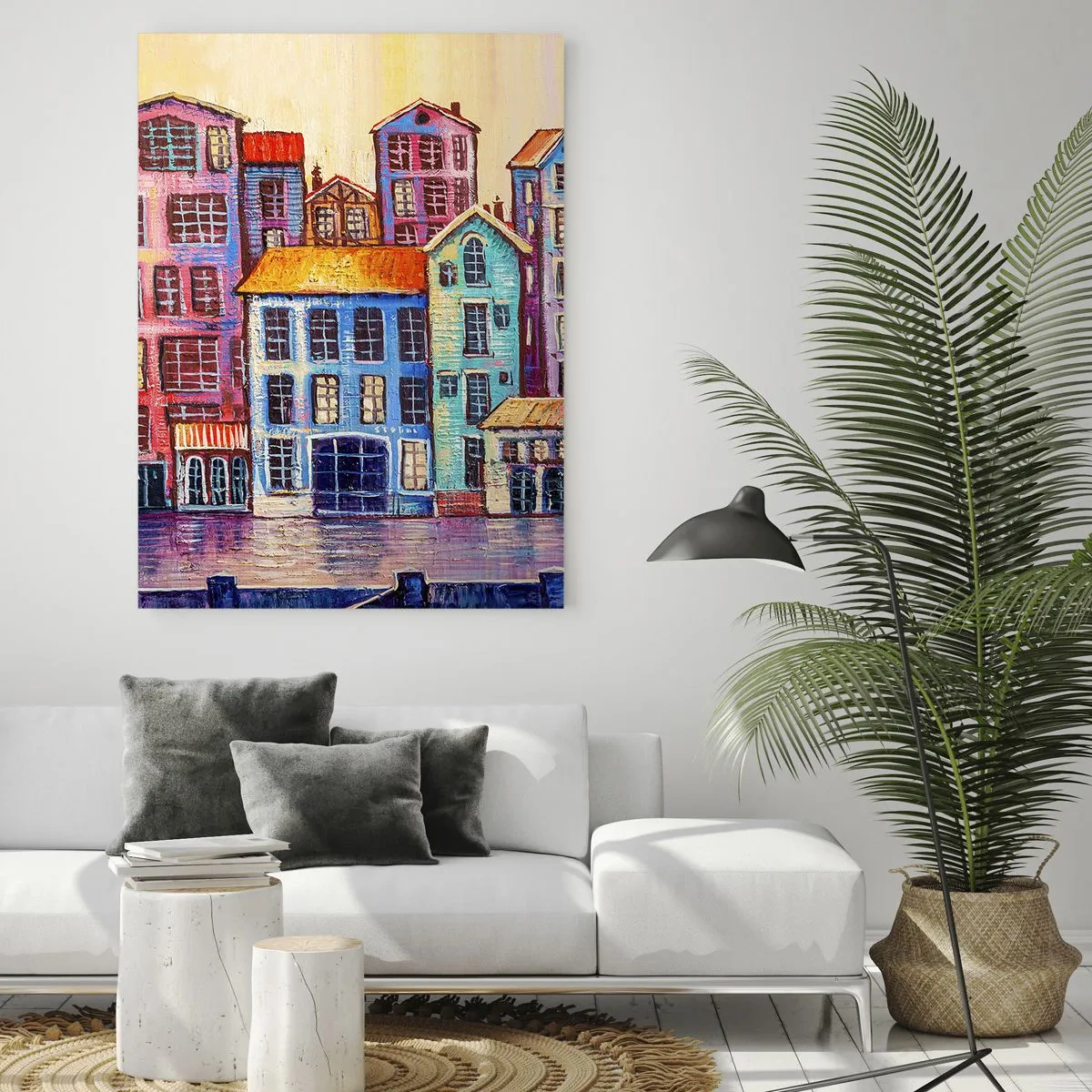 Billede på glas - En by som et eventyr - 50x70 cm