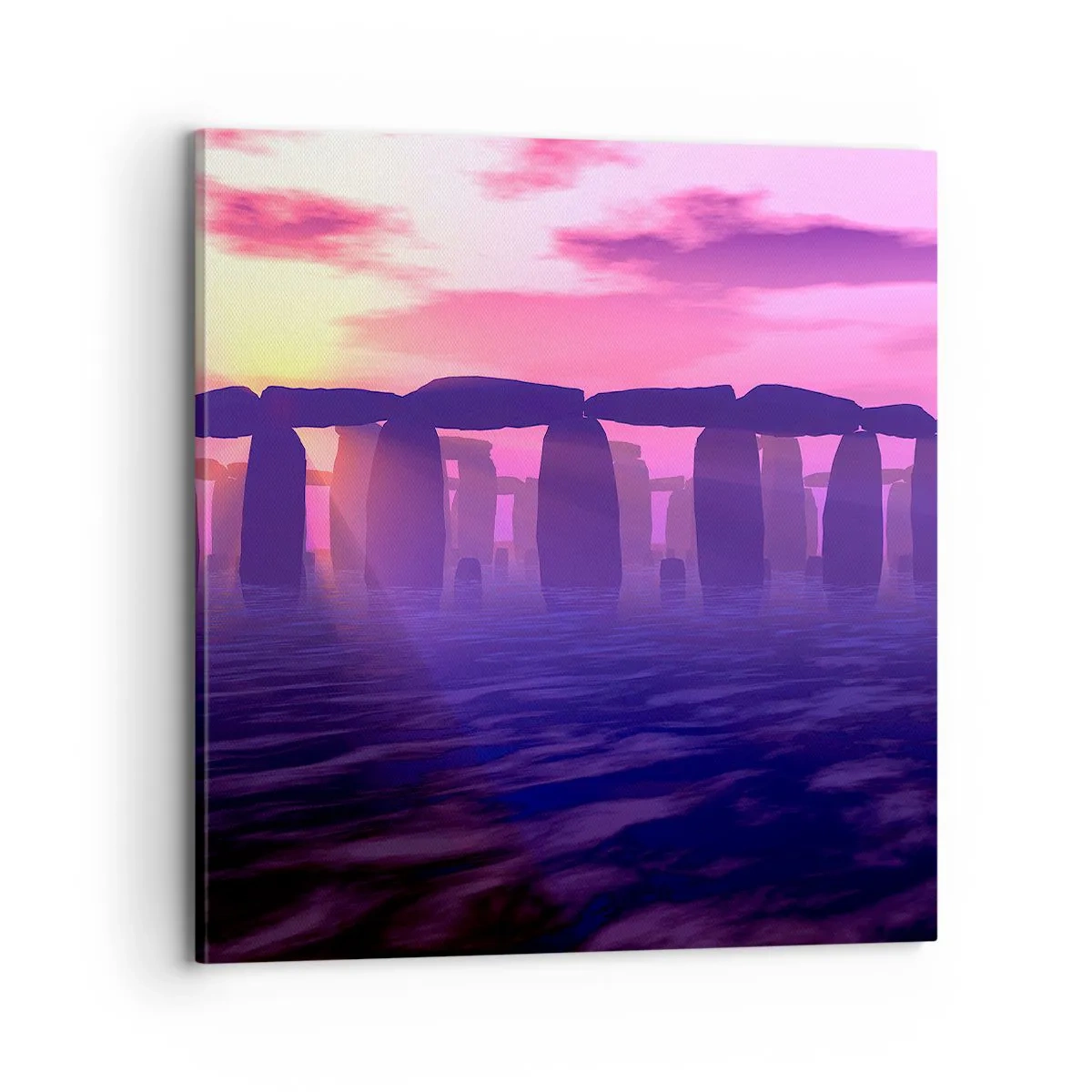 Lærredstryk - Billede på lærred - Mystik ved daggry i tågen - 70x70 cm