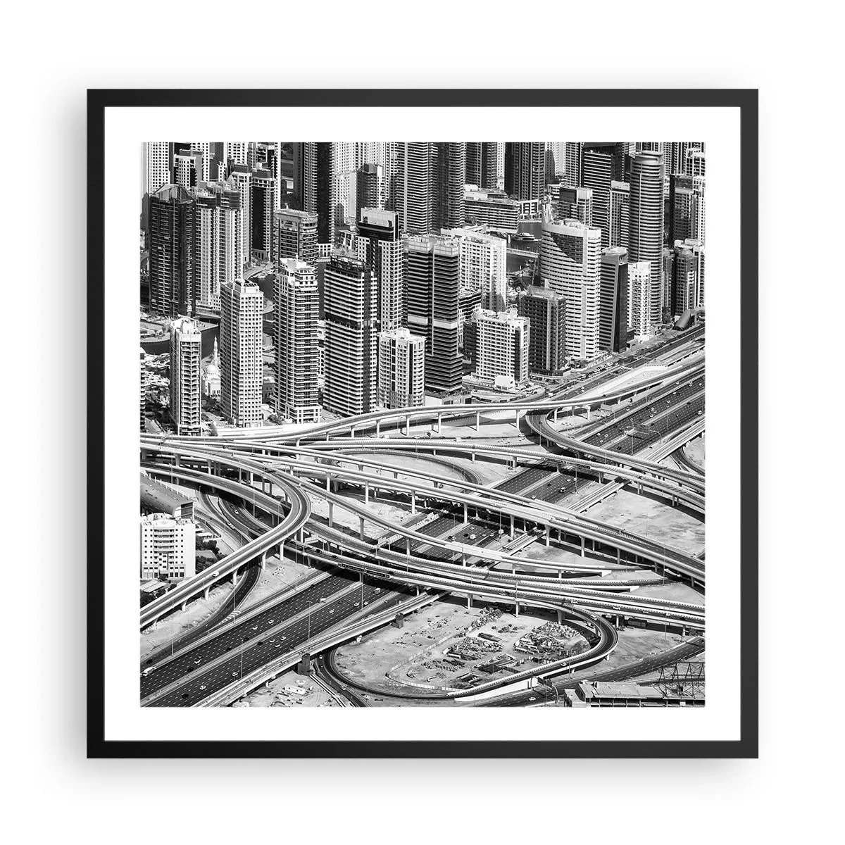 Plakat i sort ramme - Dubai - den umulige by - 60x60 cm