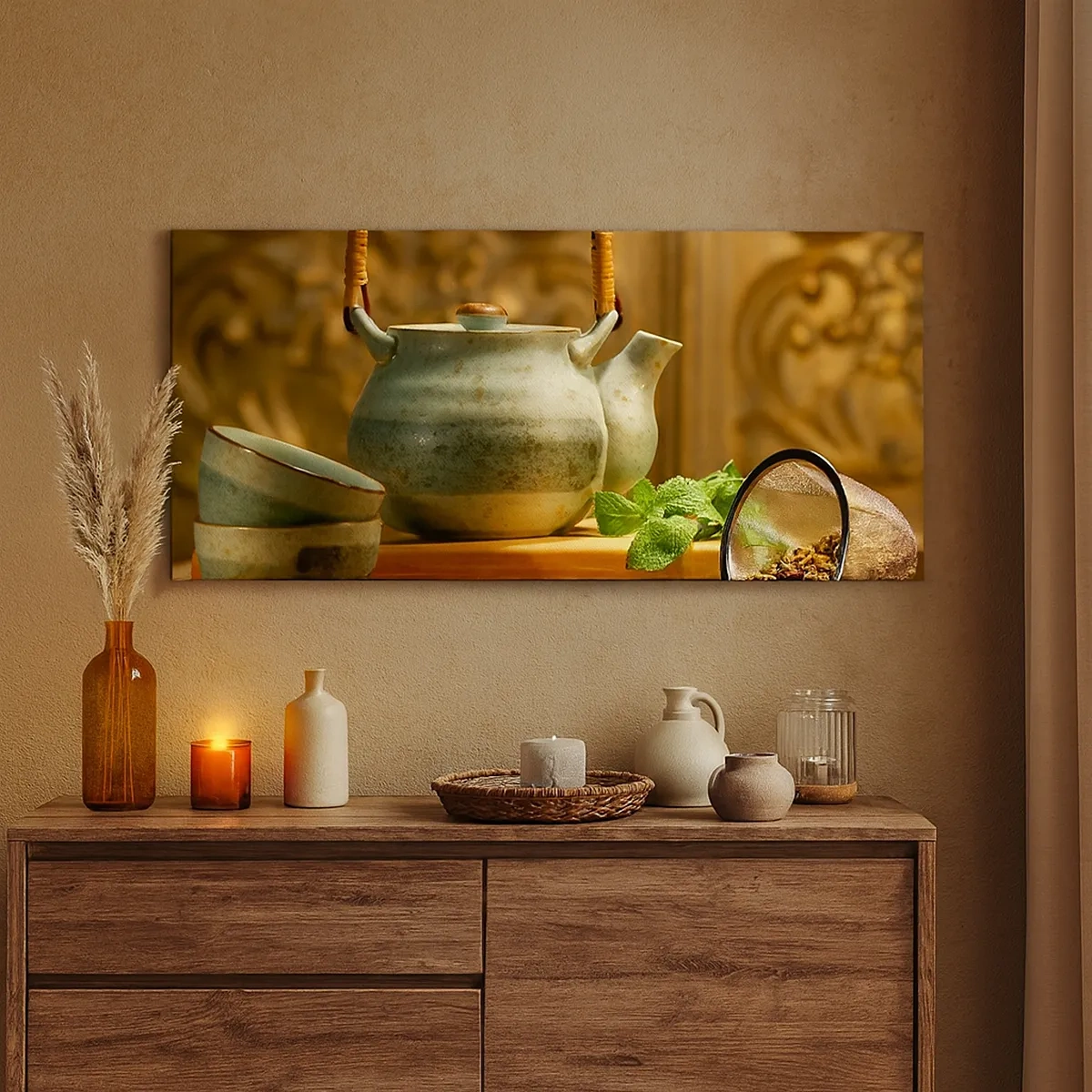 Lærredstryk - Billede på lærred - En afhandling om at drikke te - 30x30 cm