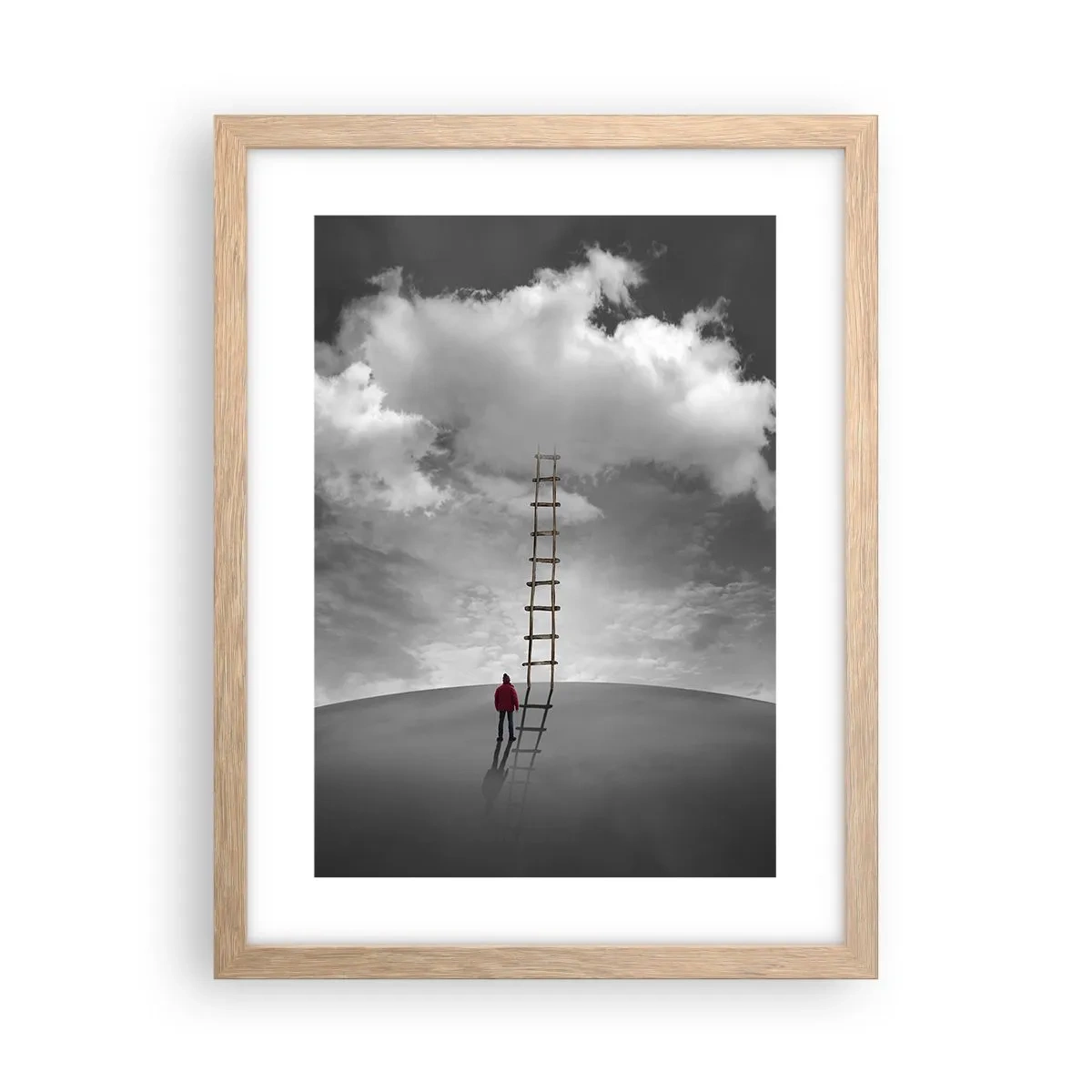 Plakat i ramme af lyst egetræ - Alt er muligt - 30x40 cm