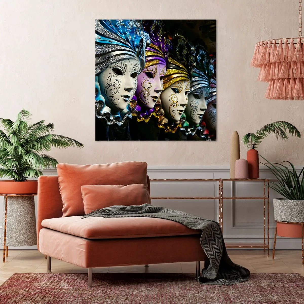 Lærredstryk - Billede på lærred - Mysterium i guld og sølv - 60x60 cm