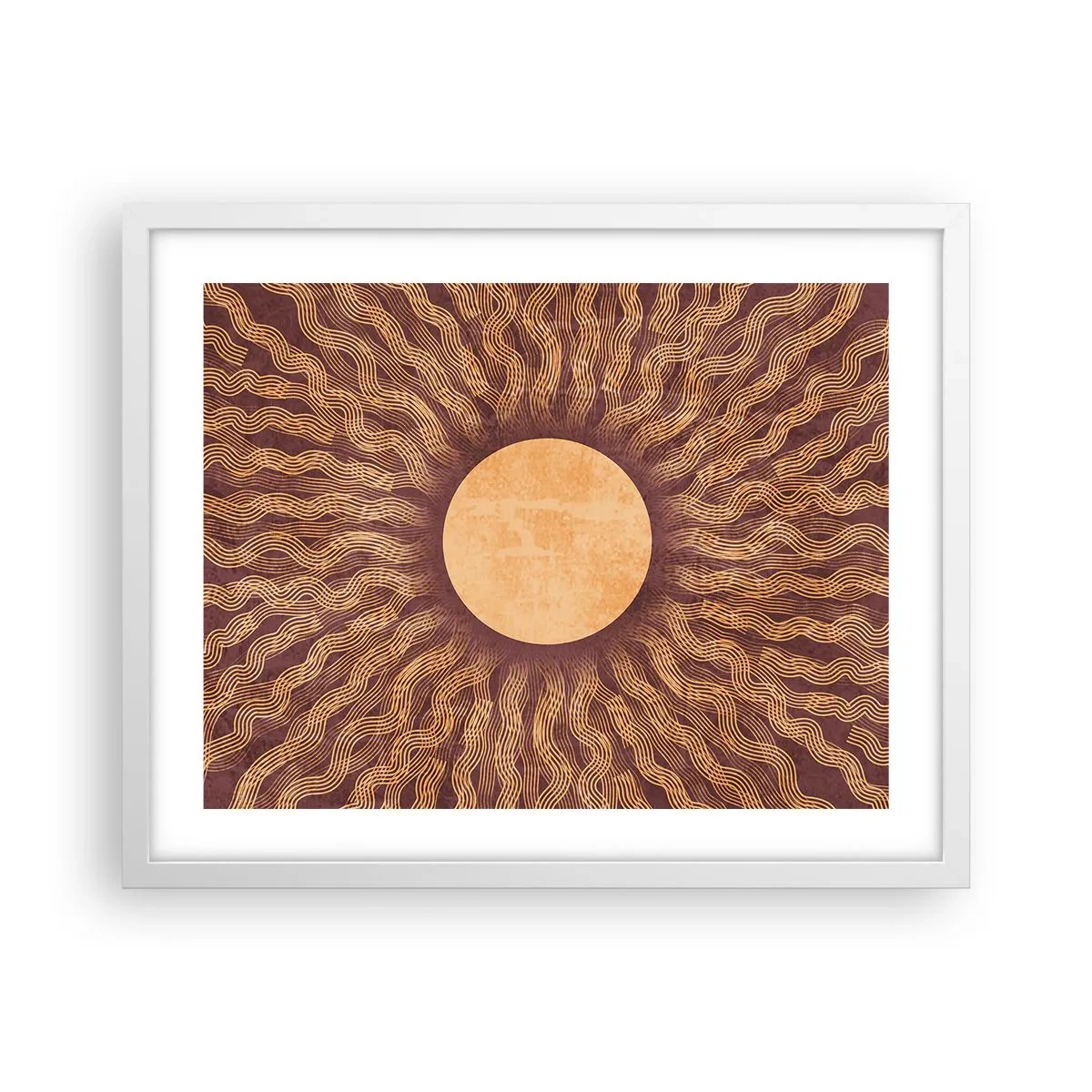 Plakat i hvid ramme - Ikon for solen - 50x40 cm