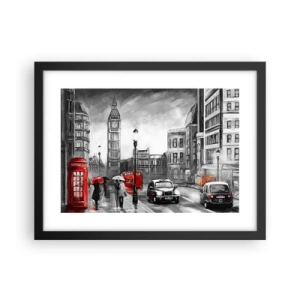 Plakat i sort ramme - Overhovedet ikke en grå by - 40x30 cm