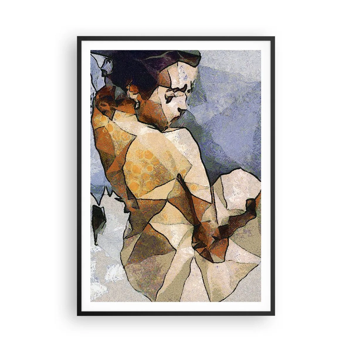 Plakat i sort ramme - I kubismens ånd - 70x100 cm