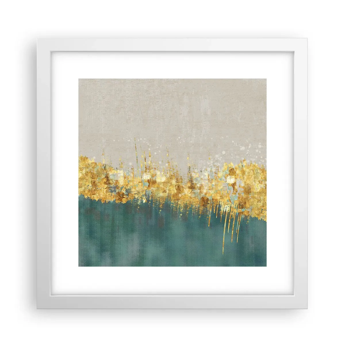 Plakat i hvid ramme - Den gyldne grænse - 30x30 cm