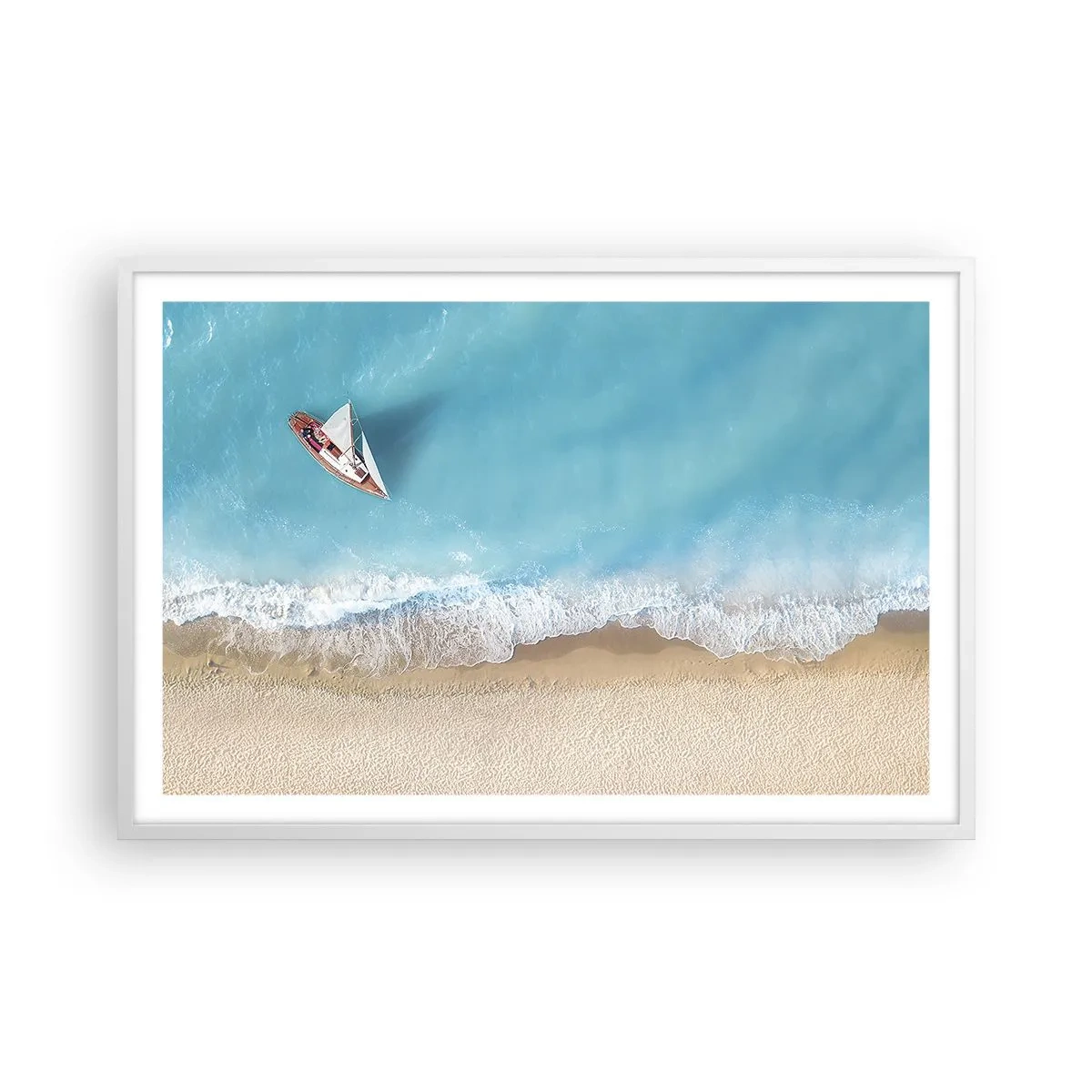 Plakat i hvid ramme - På grænsen mellem blå og guld - 91x61 cm