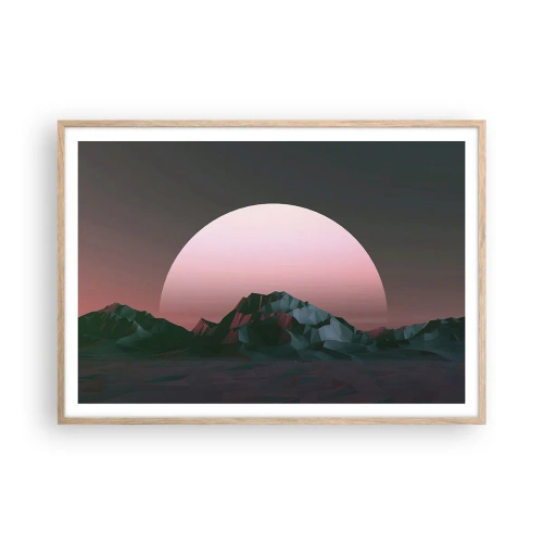 Plakat i ramme af lyst egetræ - I en nabogalakse - 100x70 cm
