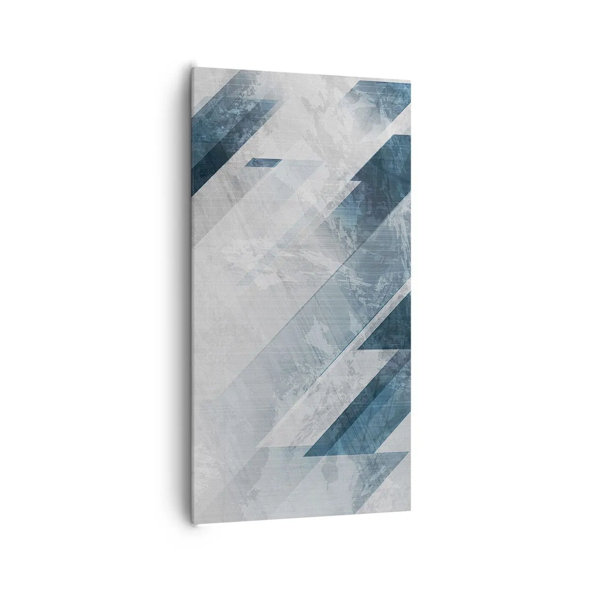 Lærredstryk - Billede på lærred - Rumlig komposition - bevægelse af gråtoner - 65x120 cm