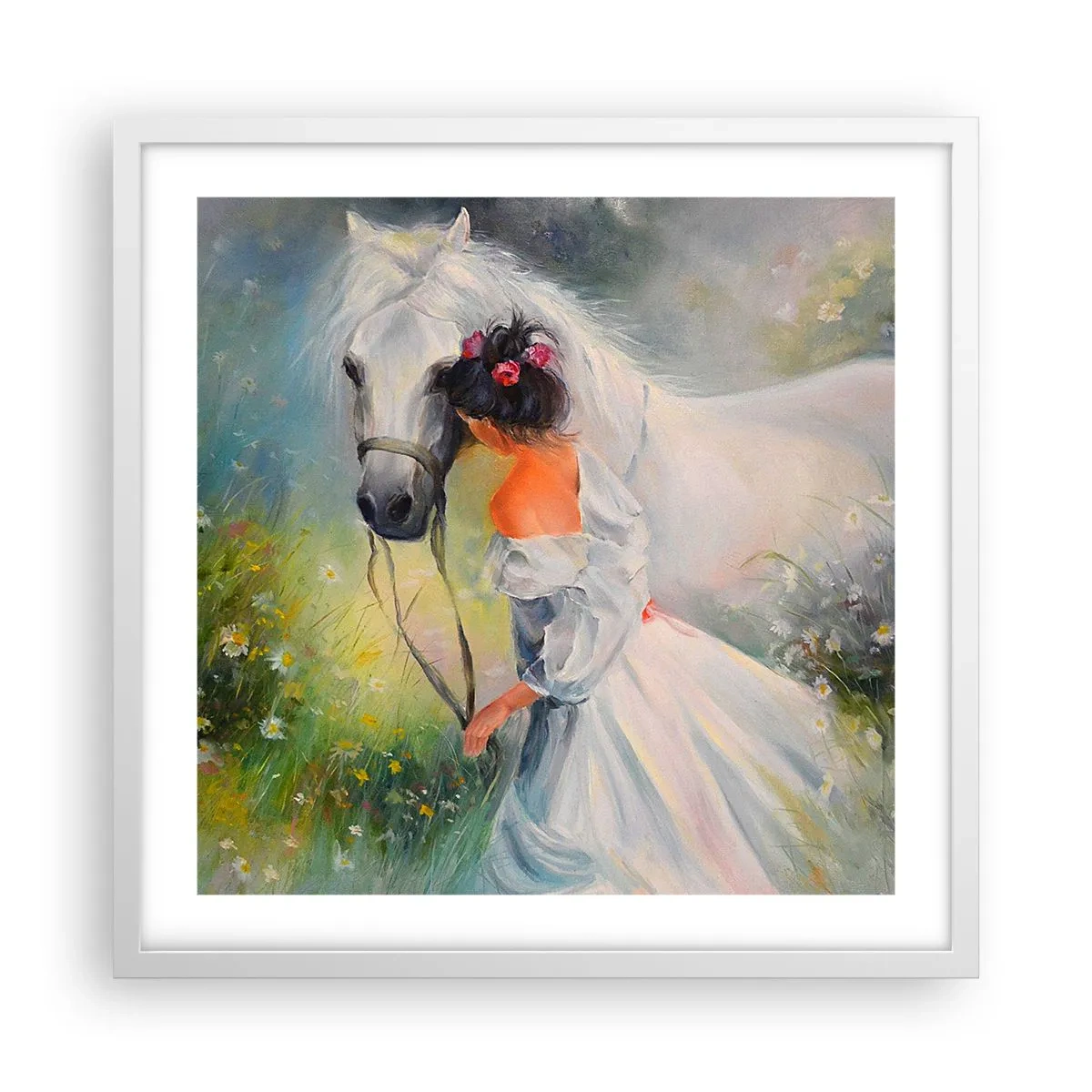 Plakat i hvid ramme - Som fra en smuk drøm - 50x50 cm