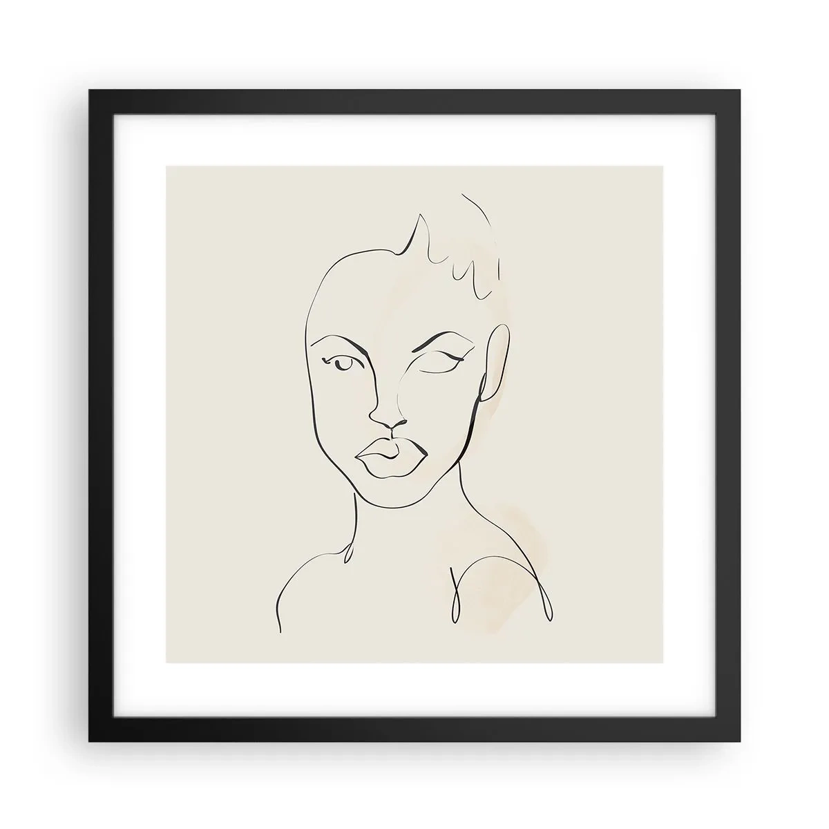 Plakat i sort ramme - Omrids af sensualitet - 40x40 cm