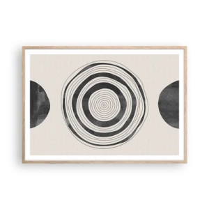 Plakat i ramme af lyst egetræ - Det vigtige er det, der er imellem - 100x70 cm