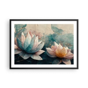 Plakat i sort ramme - Søens stjerner - 70x50 cm