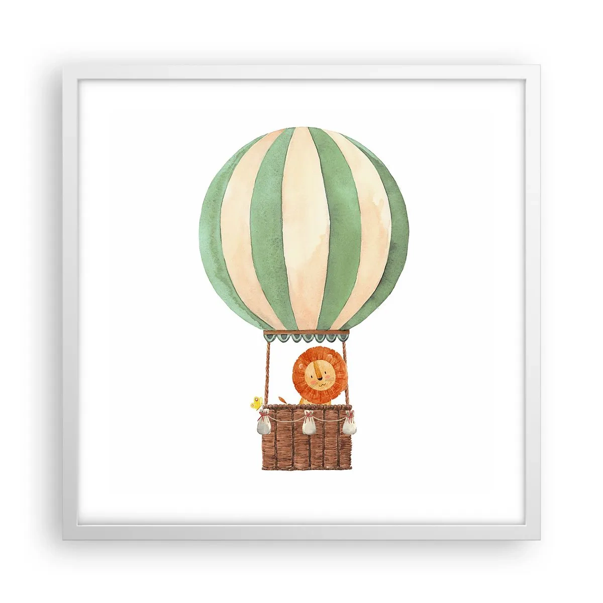 Plakat i hvid ramme - Leons rejser - 50x50 cm