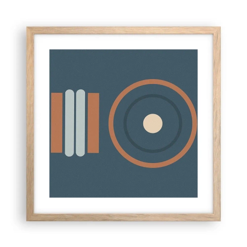 Plakat i ramme af lyst egetræ - Essensen af tingene - 40x40 cm