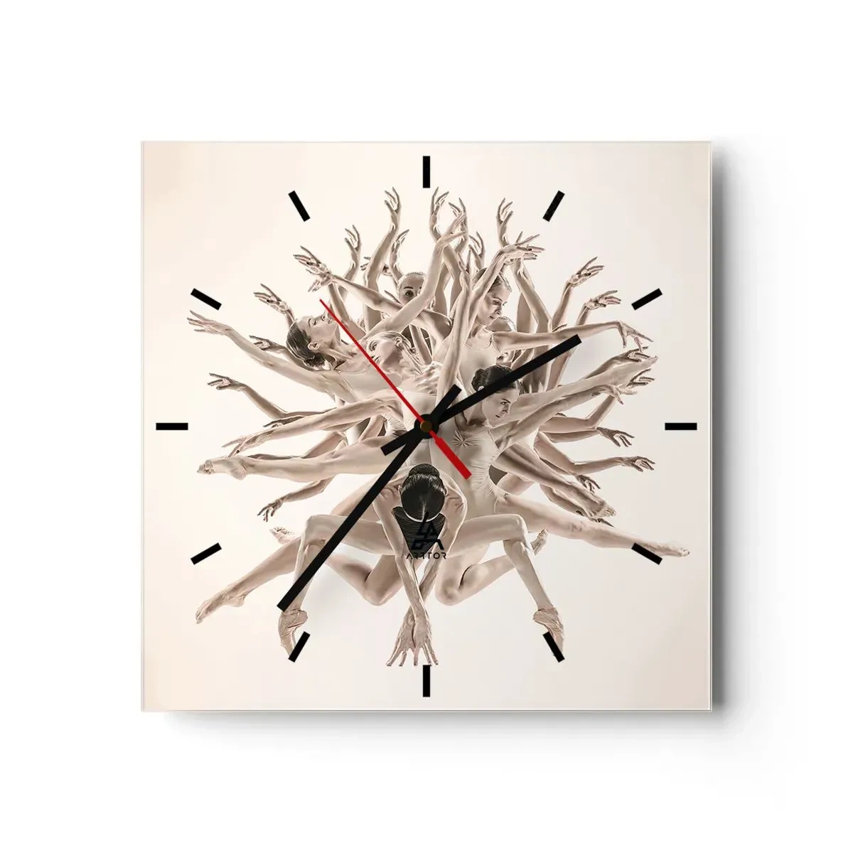 Vægur, Uret - Blomstrende i dans - 40x40 cm