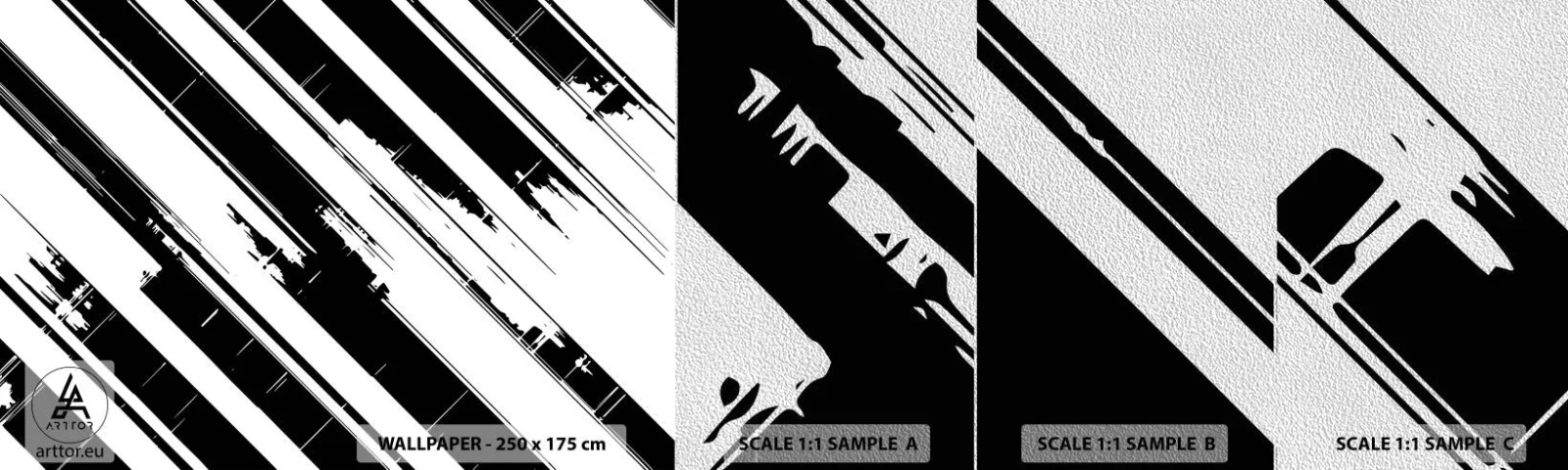 Prøve Fototapet Premium Sand - Intens og dynamisk komposition - Vektor, Minimalisme, Moderne - 100x30 cm