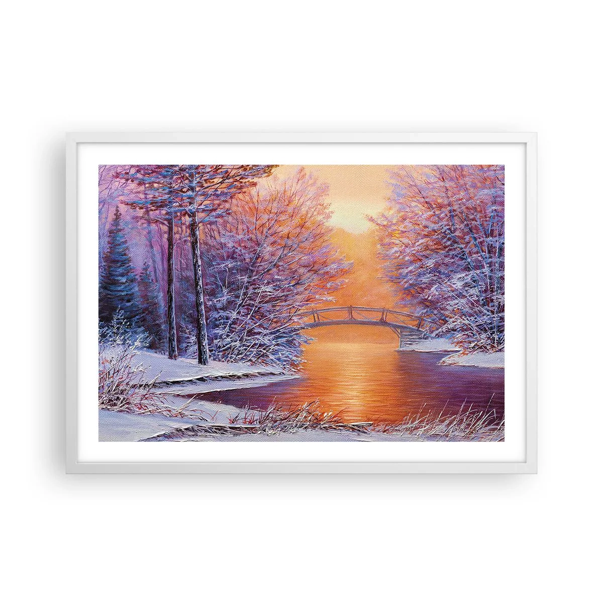 Plakat i hvid ramme - Lad os mødes her - 70x50 cm