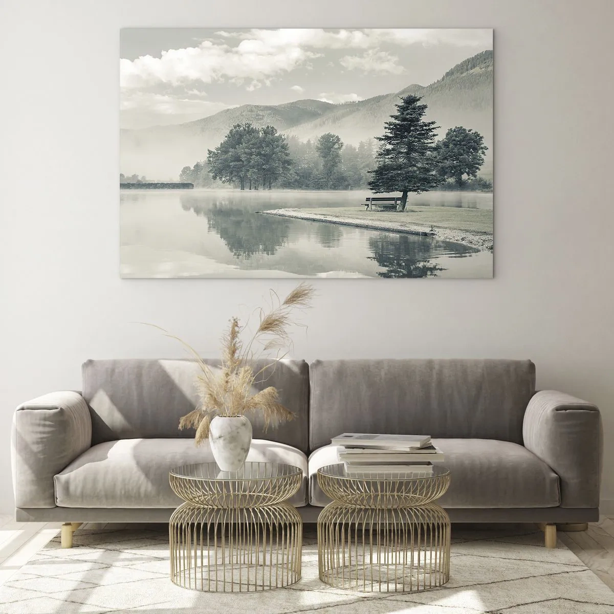Billede på glas - Søen sover stadig - 100x70 cm