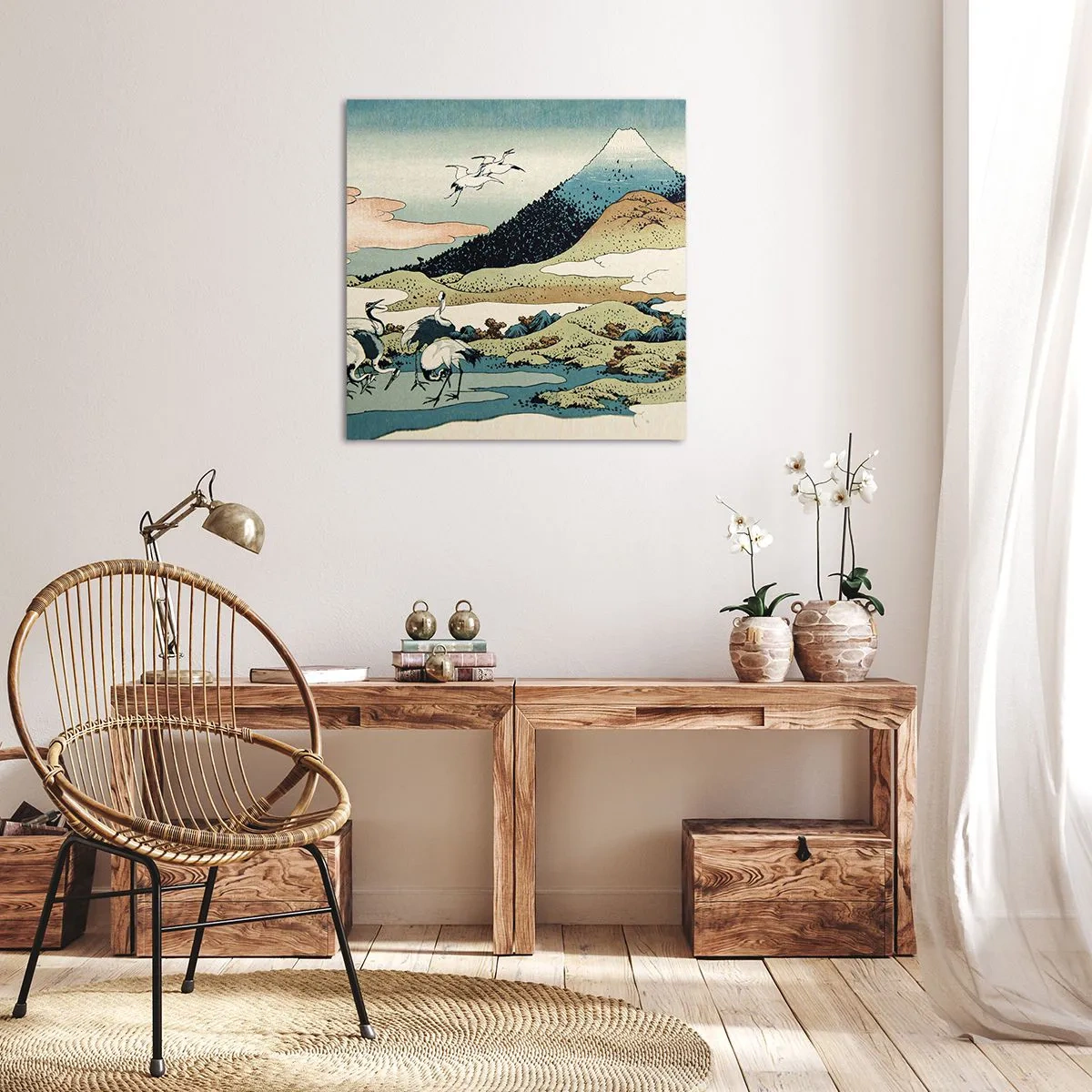 Lærredstryk - Billede på lærred - I japansk ånd - 40x40 cm