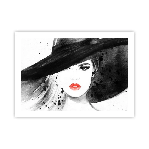 Plakat - Dame i sort - 70x50 cm