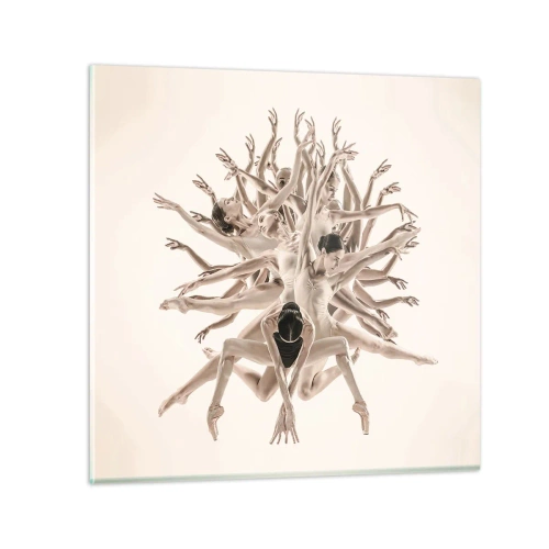 Billede på glas - Blomstrende i dans - 50x50 cm