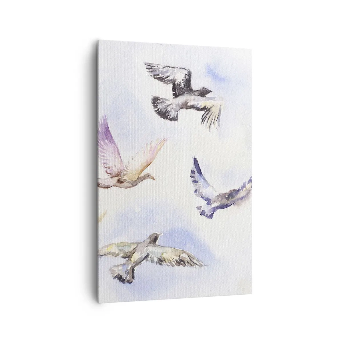 Lærredstryk - Billede på lærred - Frihed i grå og blå - 80x120 cm