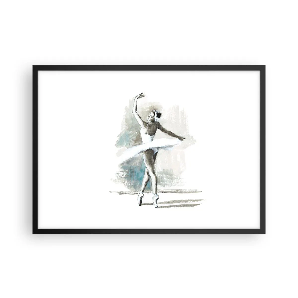 Plakat i sort ramme - Fortryllet til en svane - 70x50 cm