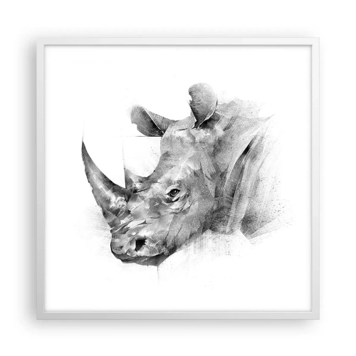 Plakat i hvid ramme - Afrikansk portræt - 60x60 cm