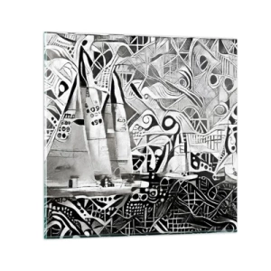 Billede på glas - Mellem bølgerne - 30x30 cm