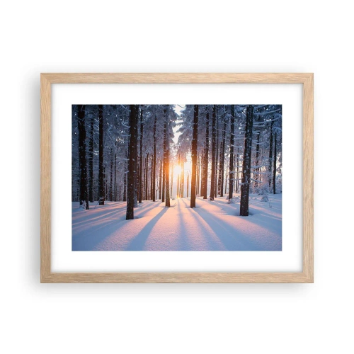 Plakat i ramme af lyst egetræ - Klart i sort og hvidt - 40x30 cm