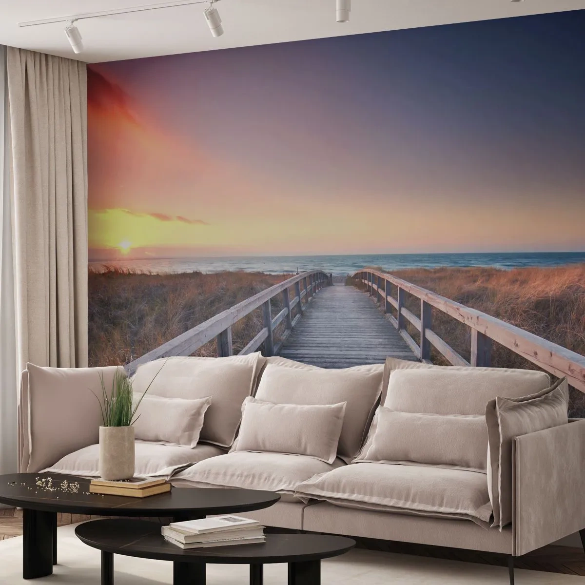 Fototapet Premium Canvas - Baltisk aften aura - Landskab, Hav, Klit - 500x350 cm