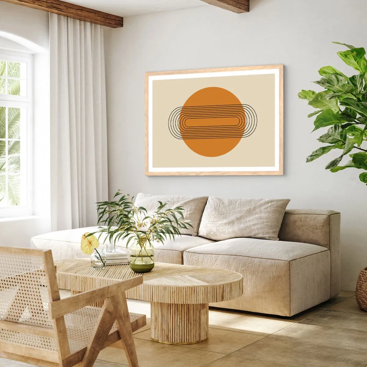 Plakat i ramme af lyst egetræ - Den perfekte plan - 91x61 cm