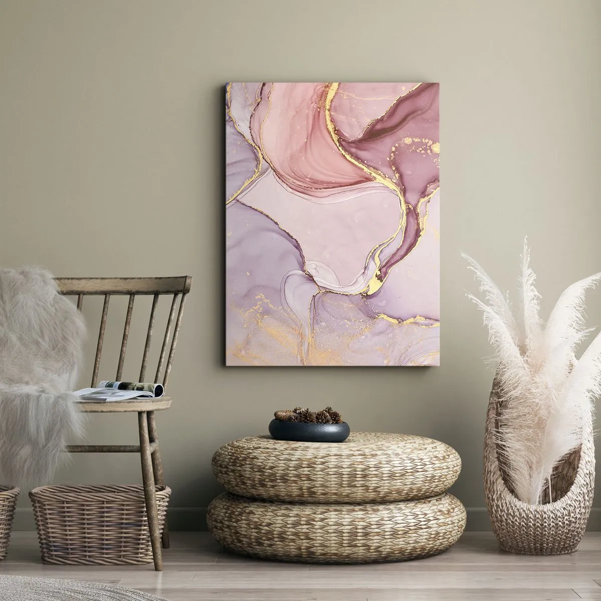 Lærredstryk - Billede på lærred - Et kærtegn af farver - 50x70 cm