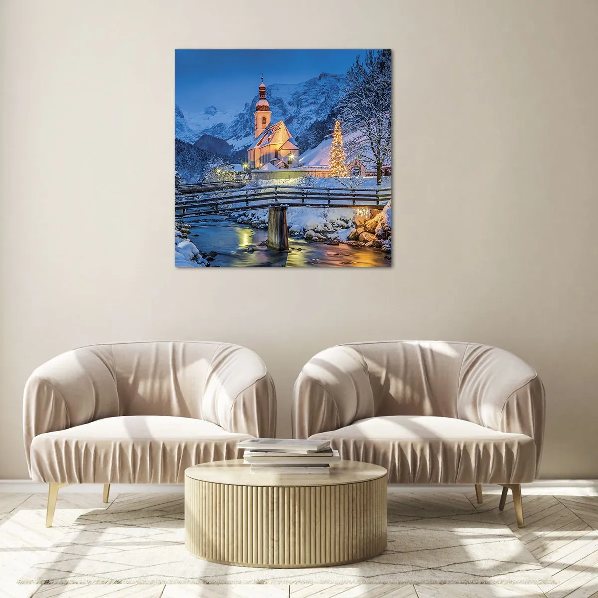 Billede på glas - Julens ånd - 60x60 cm