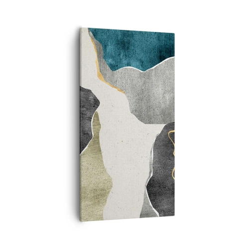 Lærredstryk - Billede på lærred - Mosaikkomposition med en streng af guld - 55x100 cm